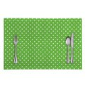 Lime Green And White Polka Dot Print Placemat