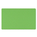 Lime Green And White Polka Dot Print Polyester Doormat
