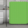 Lime Green And White Polka Dot Print Polyester Shower Curtain