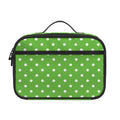 Lime Green And White Polka Dot Print Portable Lunch Bag