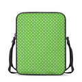 Lime Green And White Polka Dot Print Rectangular Crossbody Bag