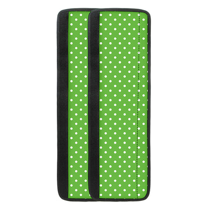 Lime Green And White Polka Dot Print Refrigerator Handle Covers