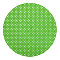 Lime Green And White Polka Dot Print Round Blanket