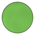 Lime Green And White Polka Dot Print Round Floor Mat