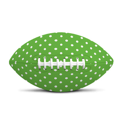 Lime Green And White Polka Dot Print Rugby Ball