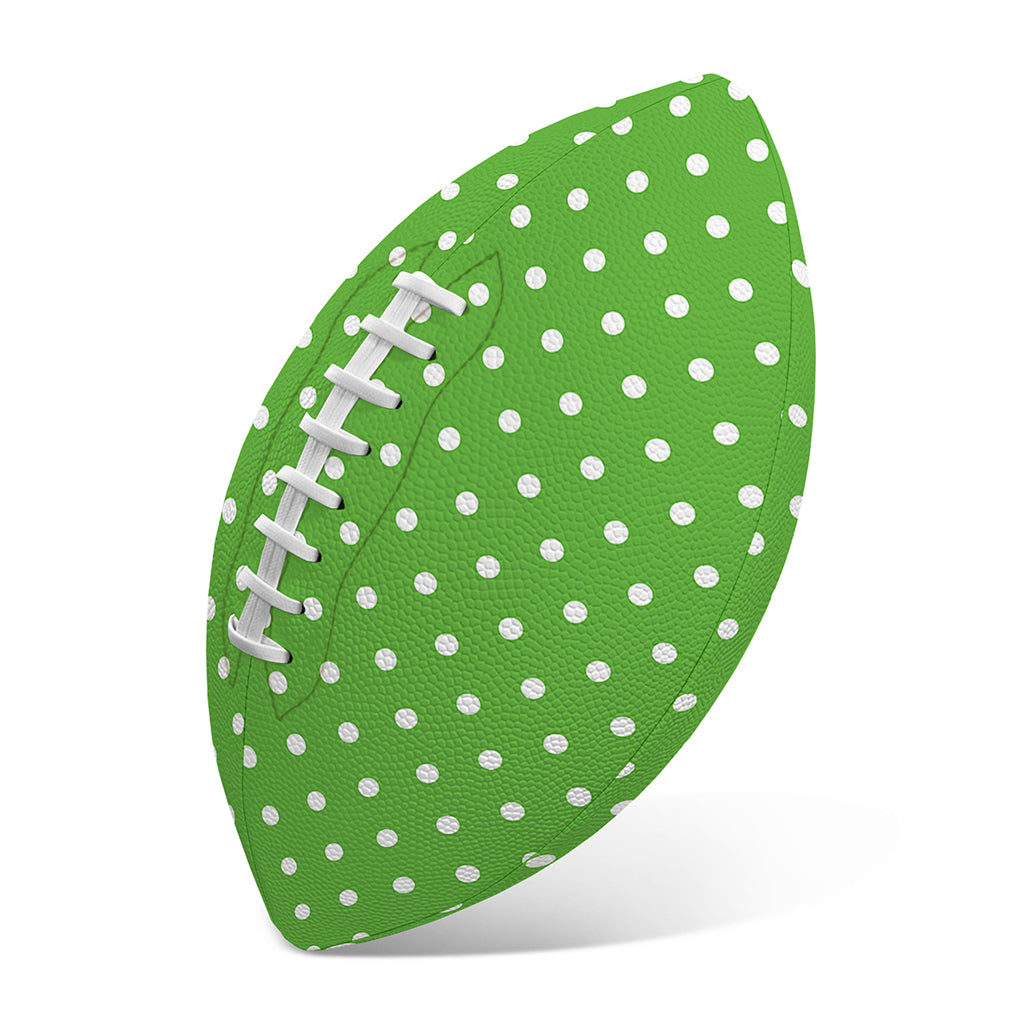 Lime Green And White Polka Dot Print Rugby Ball