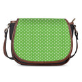 Lime Green And White Polka Dot Print Saddle Bag