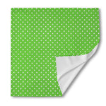 Lime Green And White Polka Dot Print Silk Bandana