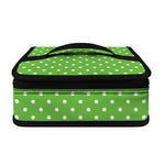 Lime Green And White Polka Dot Print Small Lunch Bag