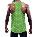 Lime Green And White Polka Dot Print Training Tank Top
