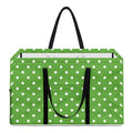 Lime Green And White Polka Dot Print Utility Tote Bag