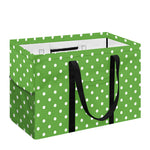 Lime Green And White Polka Dot Print Utility Tote Bag