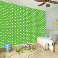 Lime Green And White Polka Dot Print Wall Sticker