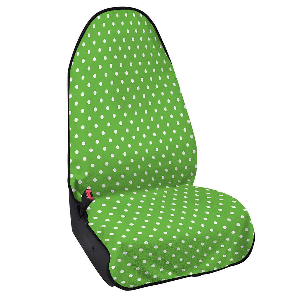 Lime Green And White Polka Dot Print Waterproof Car Seat Cover