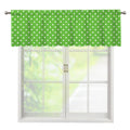 Lime Green And White Polka Dot Print Window Valance