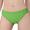 Lime Green And White Polka Dot Print Women's Panties