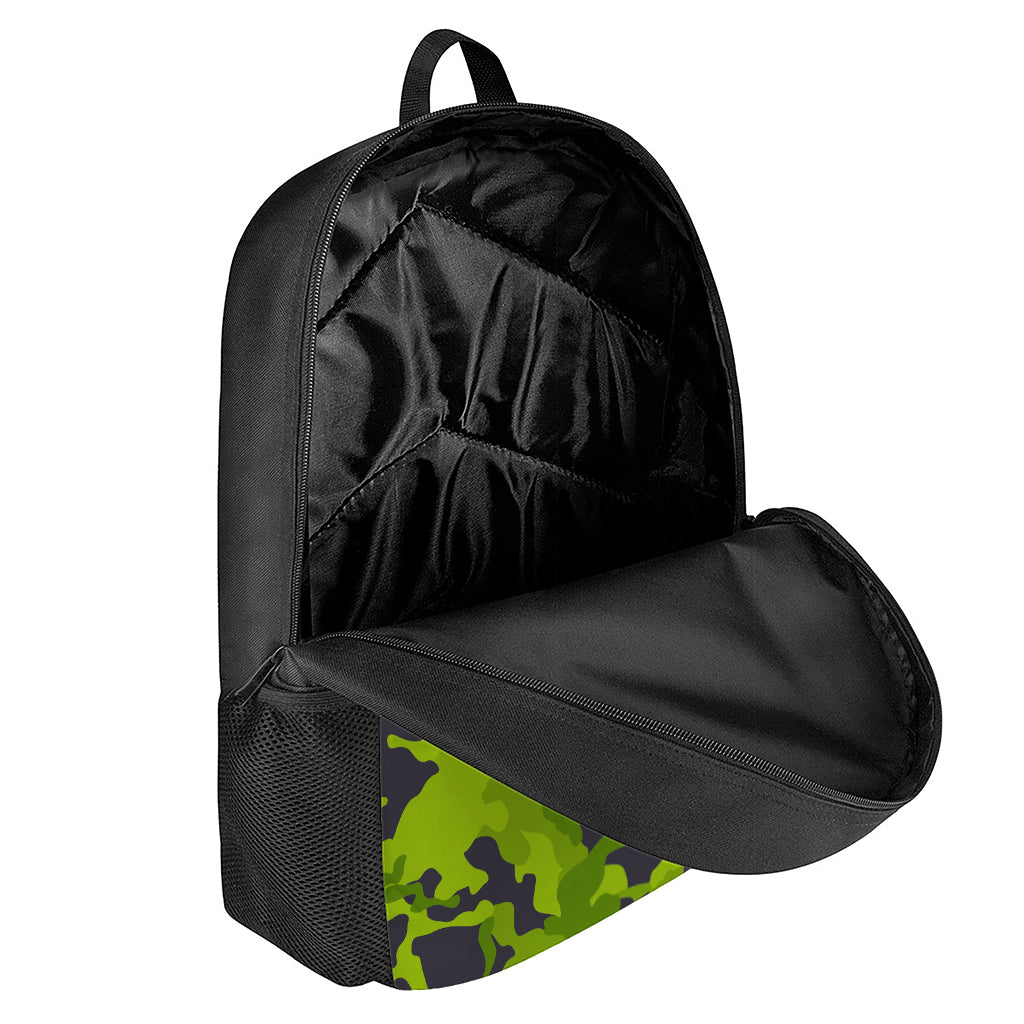 Lime Green Camouflage Print 17 Inch Backpack