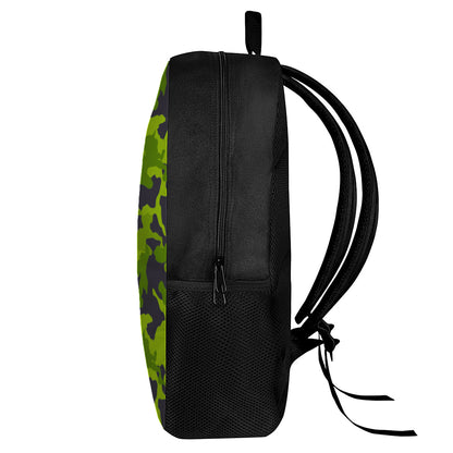 Lime Green Camouflage Print 17 Inch Backpack