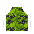 Lime Green Camouflage Print Adjustable Apron