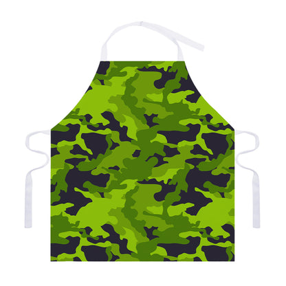 Lime Green Camouflage Print Adjustable Apron