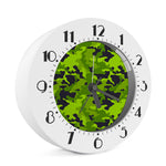 Lime Green Camouflage Print Alarm Clock