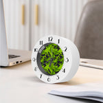 Lime Green Camouflage Print Alarm Clock