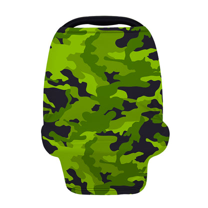 Lime Green Camouflage Print Baby Seat Cover