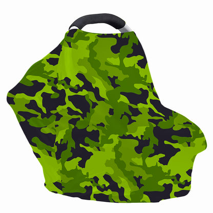 Lime Green Camouflage Print Baby Seat Cover