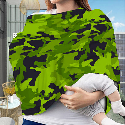 Lime Green Camouflage Print Baby Seat Cover