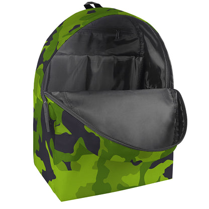 Lime Green Camouflage Print Backpack