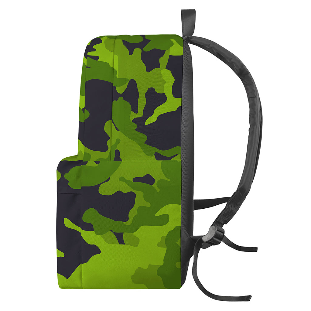 Lime Green Camouflage Print Backpack