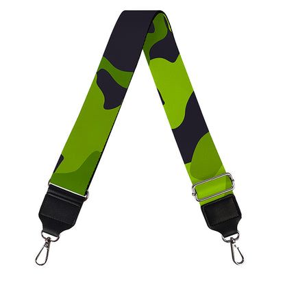 Lime Green Camouflage Print Bag Strap