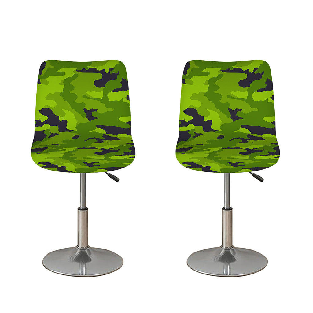 Lime Green Camouflage Print Bar Stool Covers