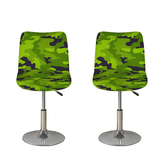 Lime Green Camouflage Print Bar Stool Covers