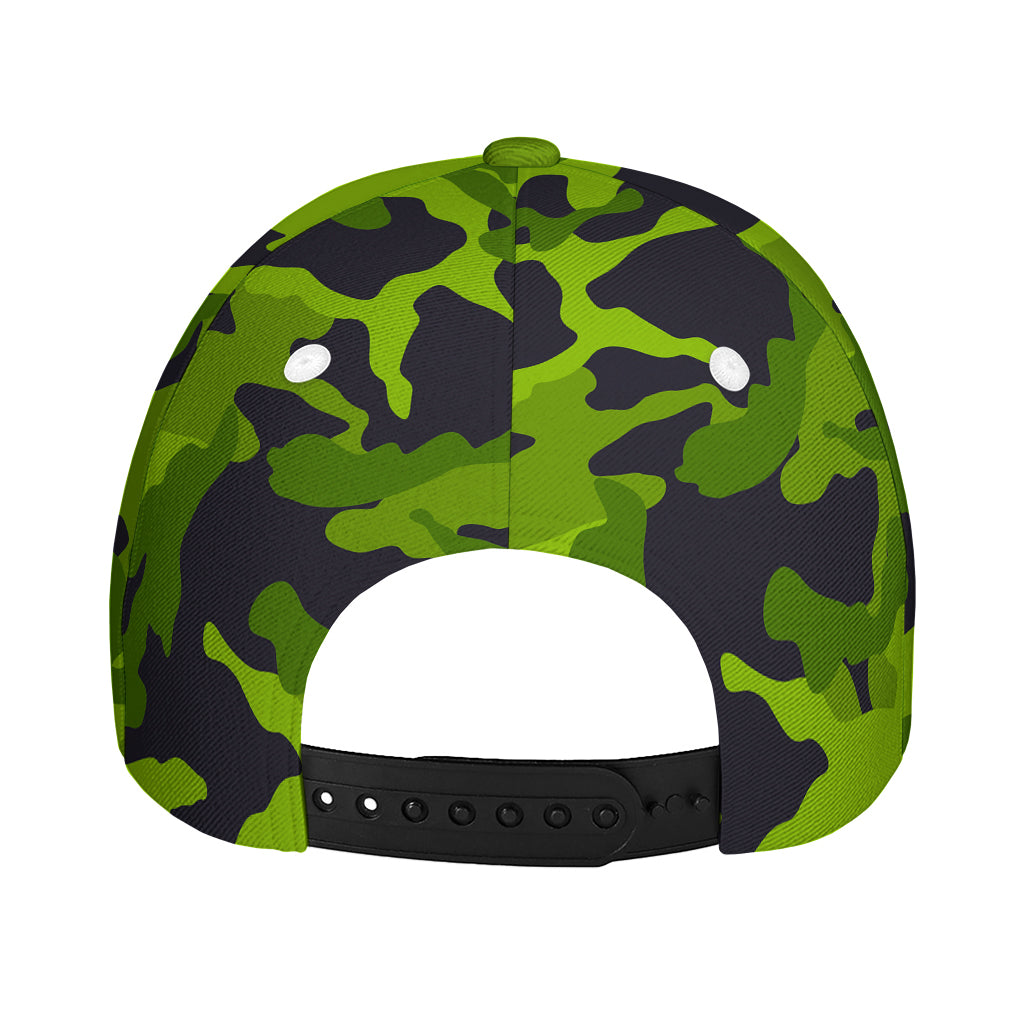 Lime Green Camouflage Print Baseball Cap