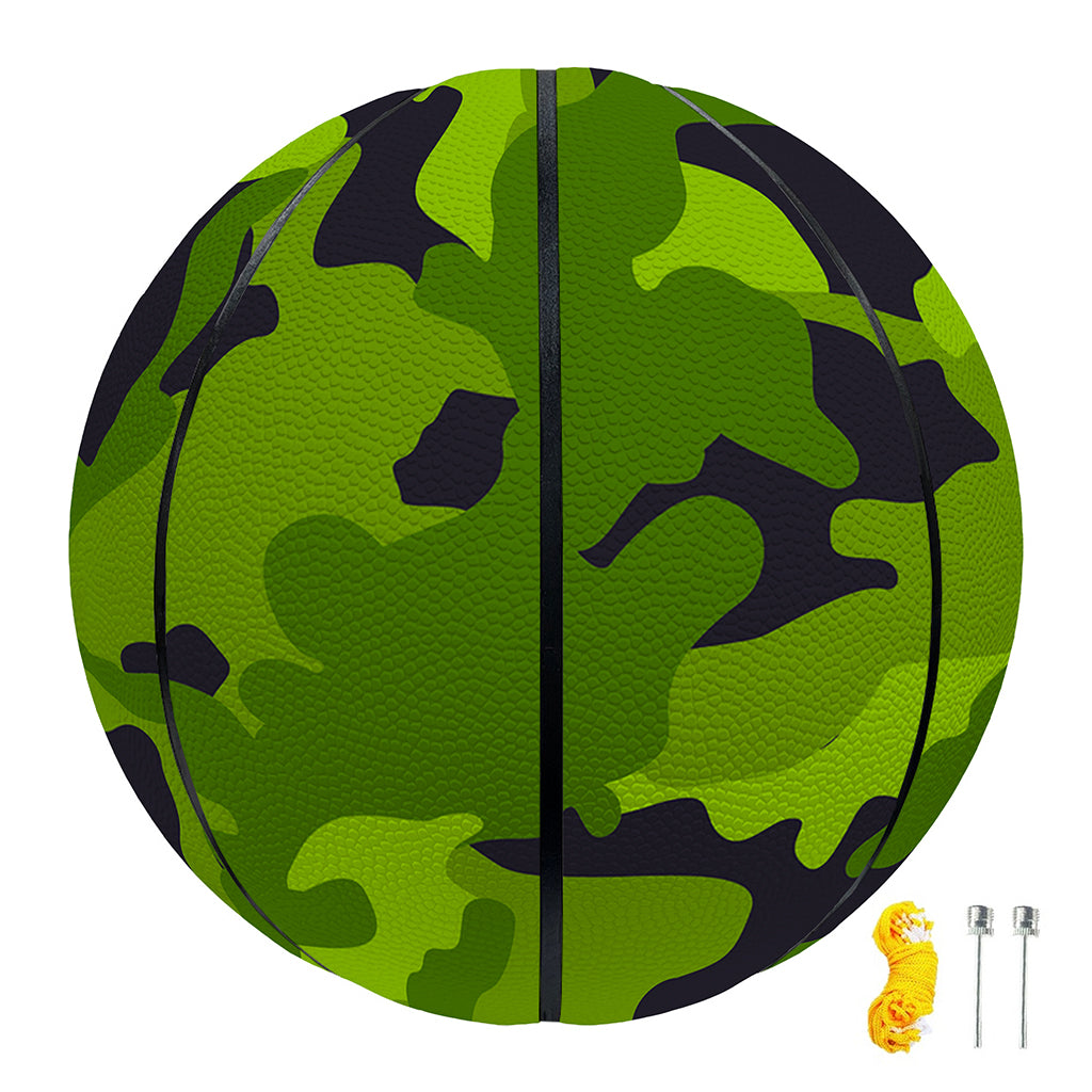 Lime Green Camouflage Print Basketball