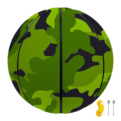 Lime Green Camouflage Print Basketball