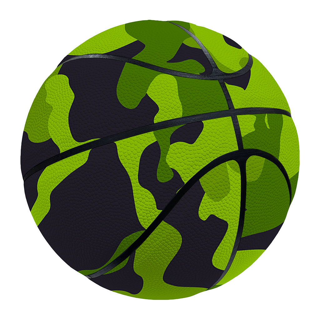 Lime Green Camouflage Print Basketball