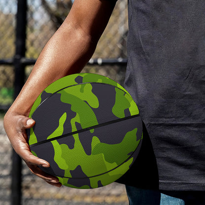 Lime Green Camouflage Print Basketball