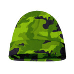 Lime Green Camouflage Print Beanie