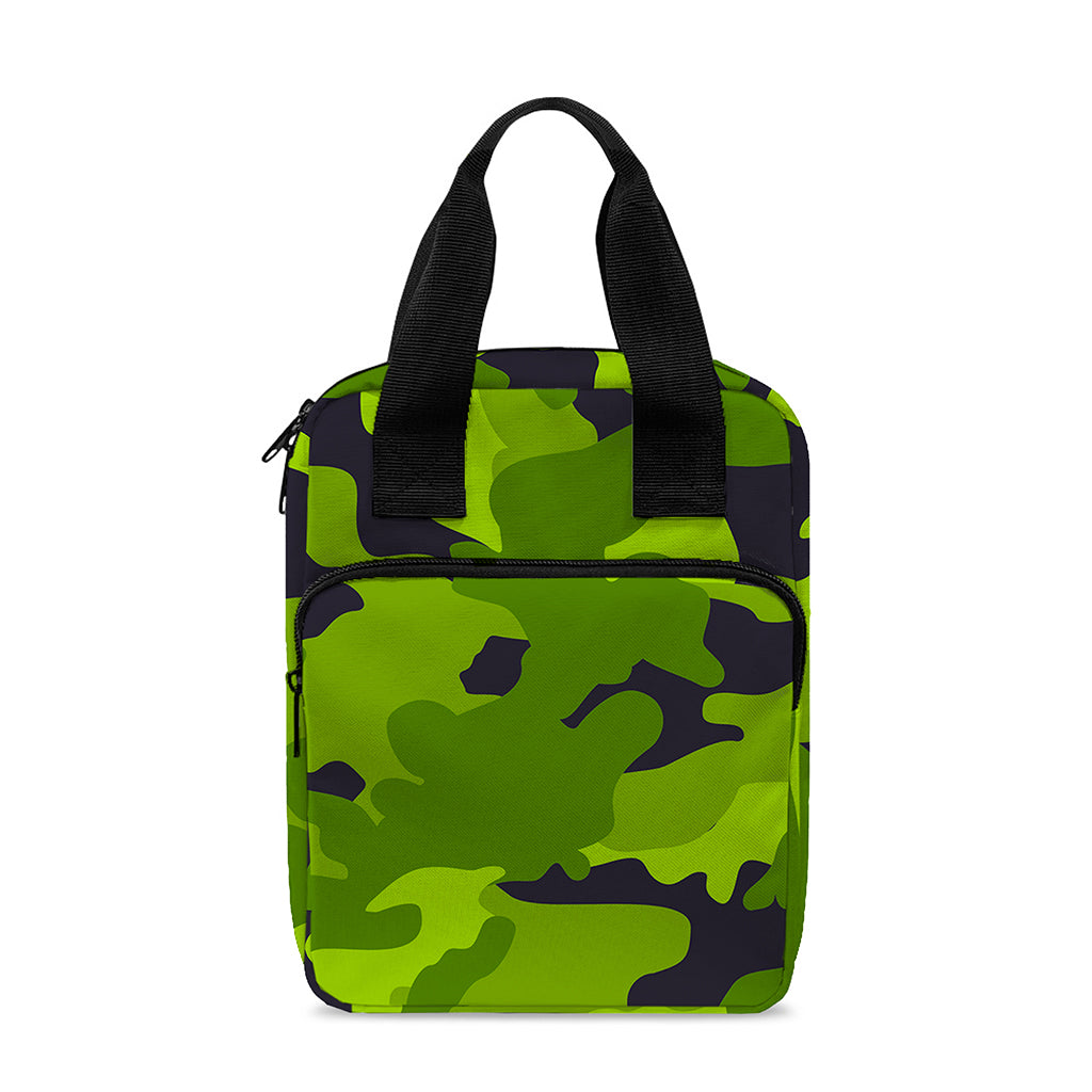Lime Green Camouflage Print Bible Tote Bag