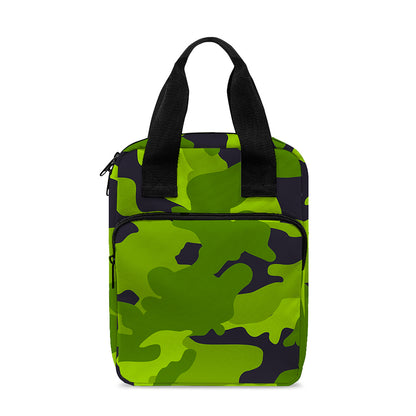 Lime Green Camouflage Print Bible Tote Bag
