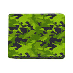 Lime Green Camouflage Print Bifold Wallet