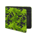 Lime Green Camouflage Print Bifold Wallet