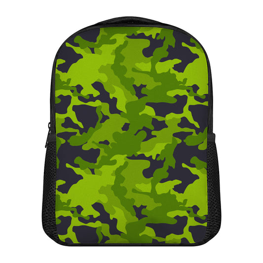Lime Green Camouflage Print Casual Backpack