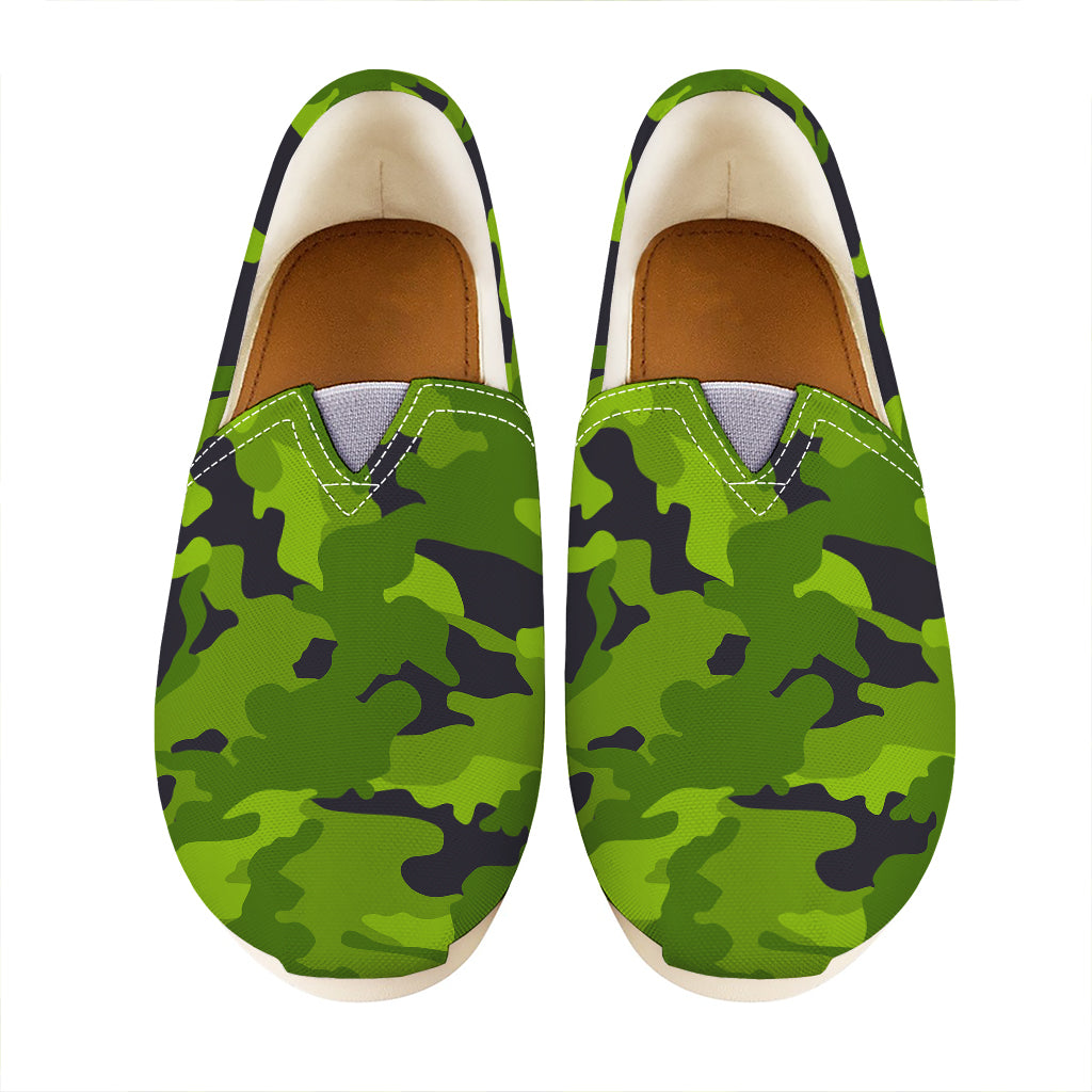 Lime Green Camouflage Print Casual Shoes
