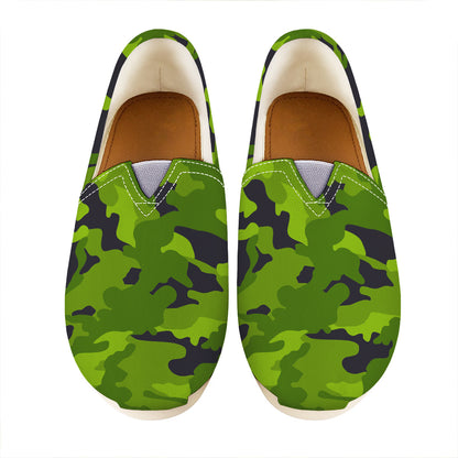 Lime Green Camouflage Print Casual Shoes