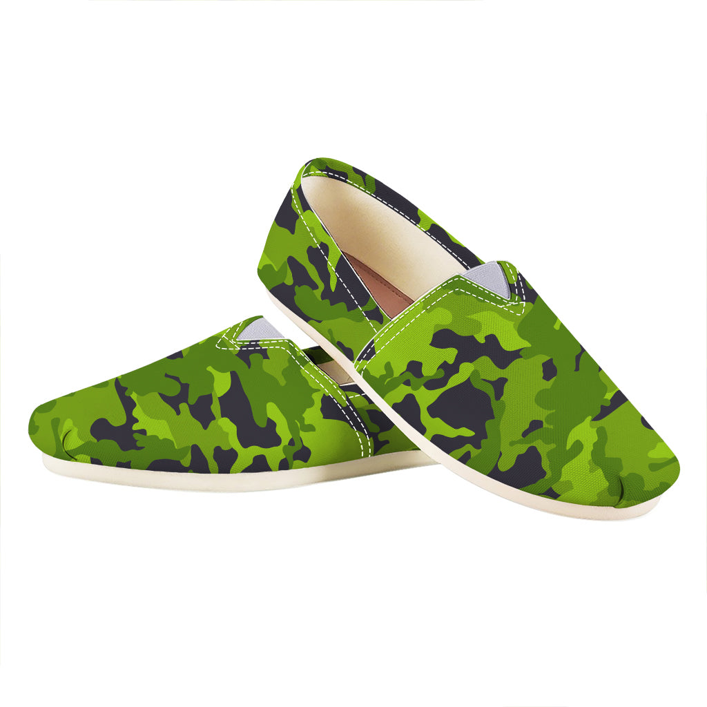 Lime Green Camouflage Print Casual Shoes