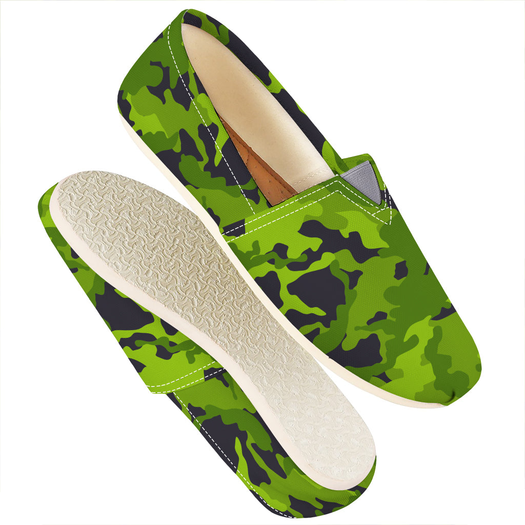 Lime Green Camouflage Print Casual Shoes