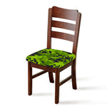 Lime Green Camouflage Print Chair Cushion Cover